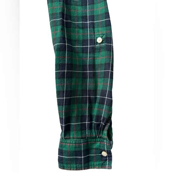 Tommy Hilfiger Green plaid women's partial button-down long sleeve shirt size Sm - Picture 5 of 10